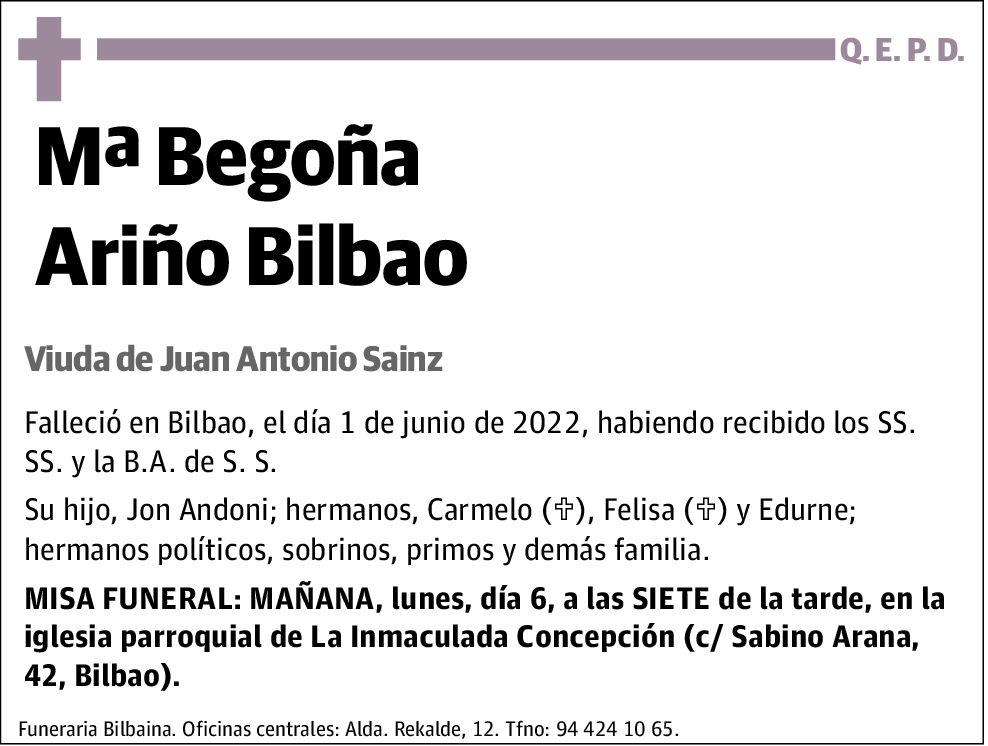 María Begoña Ariño Bilbao