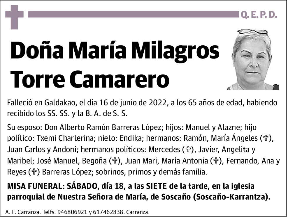 María Milagros Torre Camarero