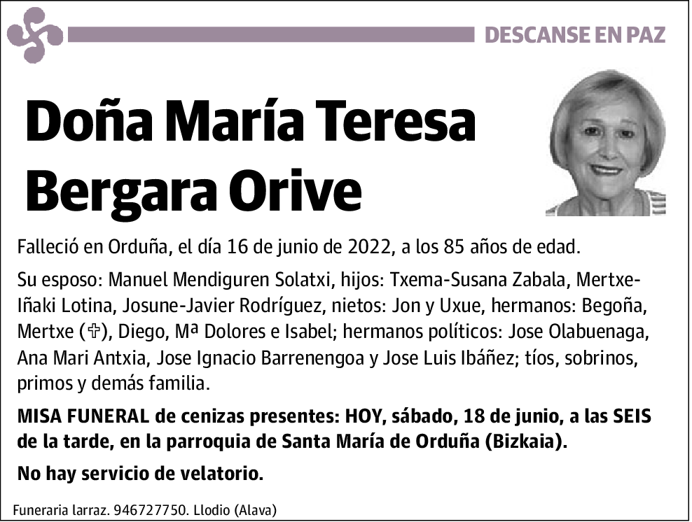 María Teresa Bergara Orive