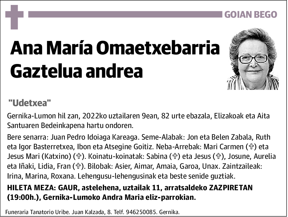 Ana María Omaetxebarria Gaztelua