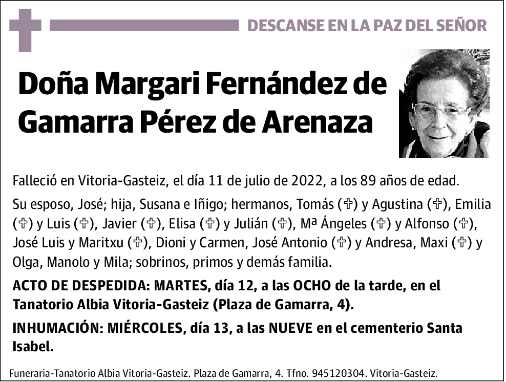 Margari Fernández de Gamarra Pérez de Arenaza