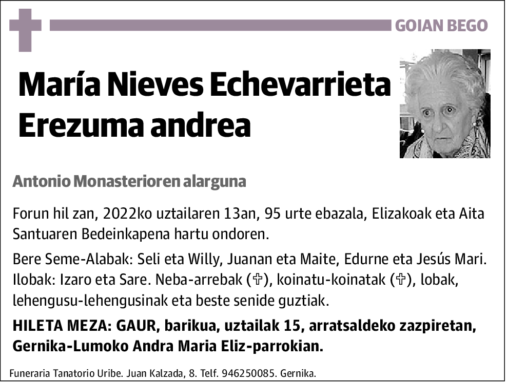 María Nieves Echevarrieta Erezuma