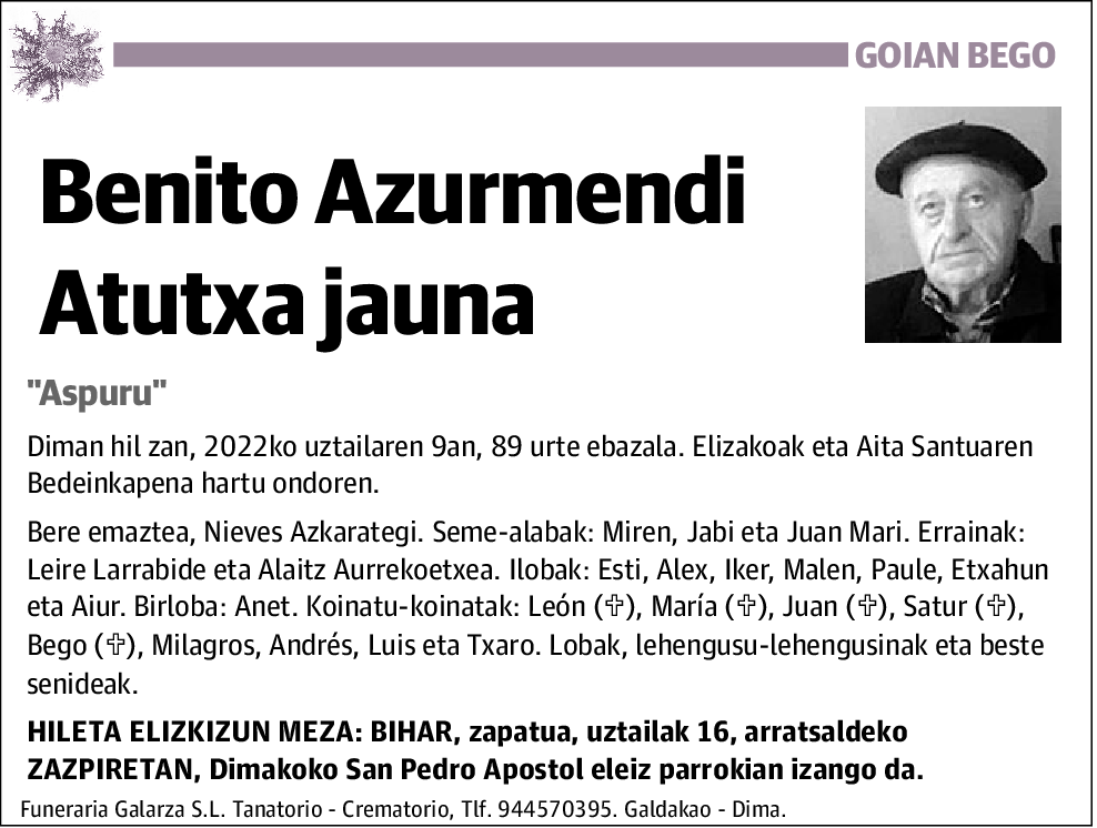 Benito Azurmendi Atutxa