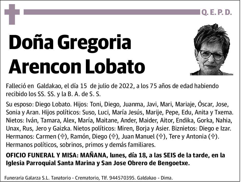 Gregoria Arencon Lobato