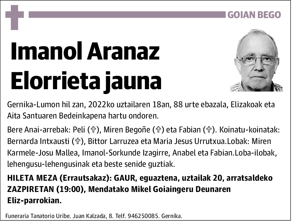 Imanol Aranaz Elorrieta