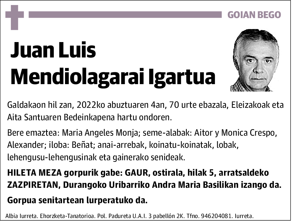 Juan Luis Mendiolagarai Igartua