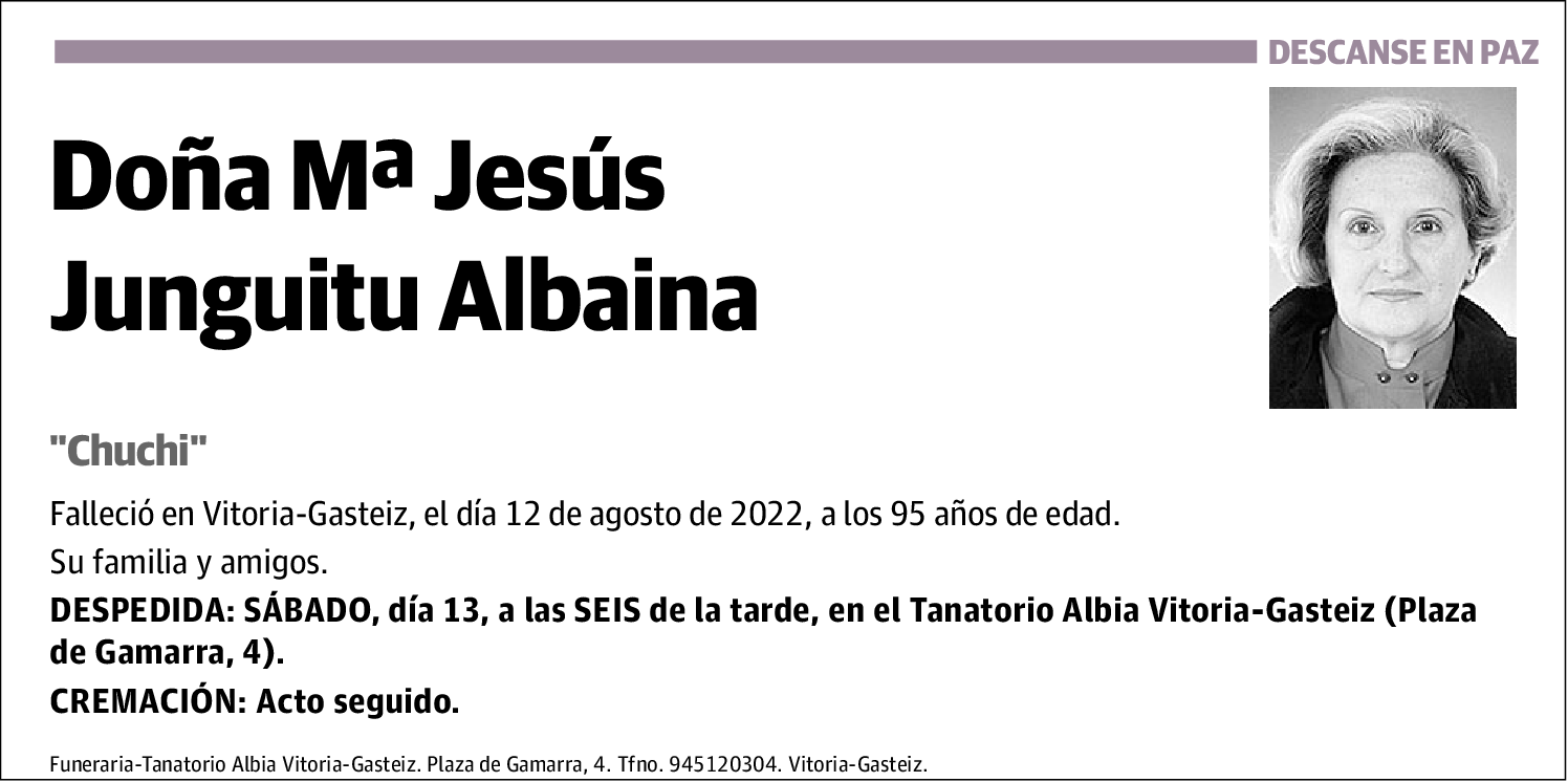 Mª Jesús Junguitu Albaina