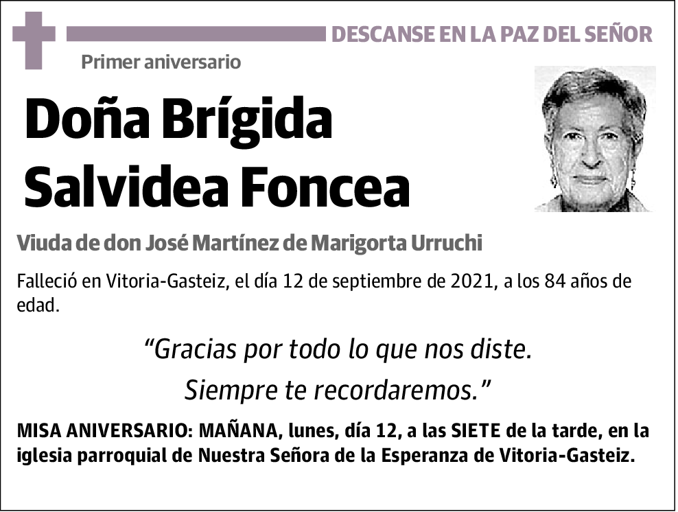 Brígida Salvidea Foncea