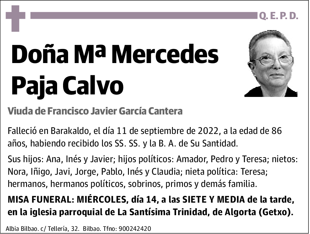 Mª Mercedes Paja Calvo
