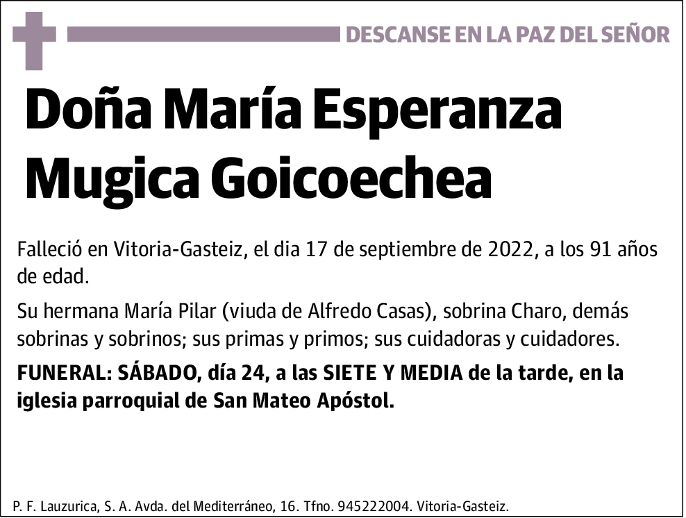 María Esperanza Mugica Goicoechea
