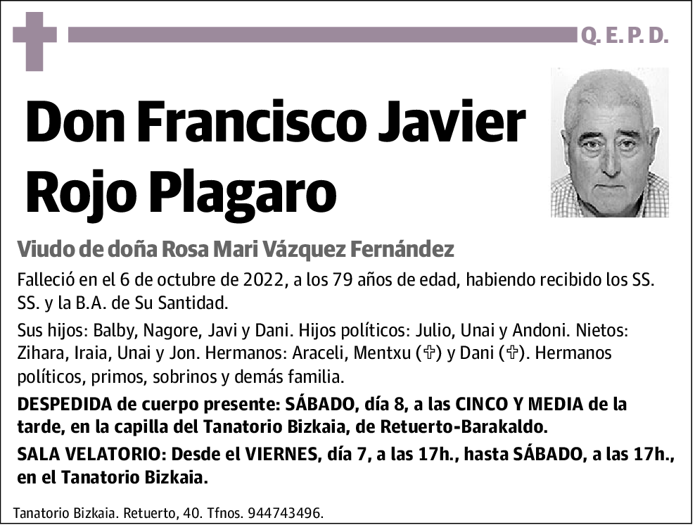 Francisco Javier Rojo Plagaro