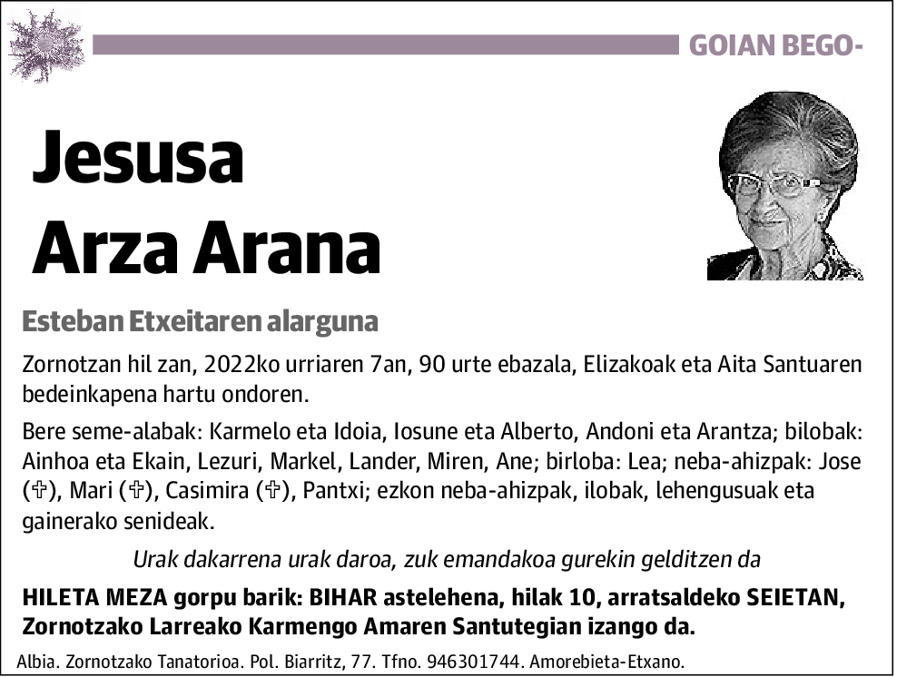 Jesusa Arza Arana