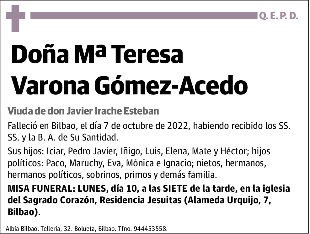 Mª Teresa Varona Gómez-Acedo