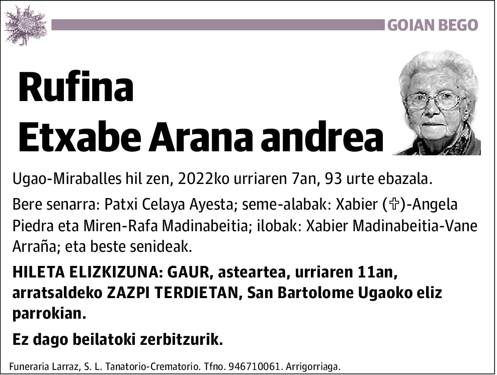 Rufina Etxabe Arana