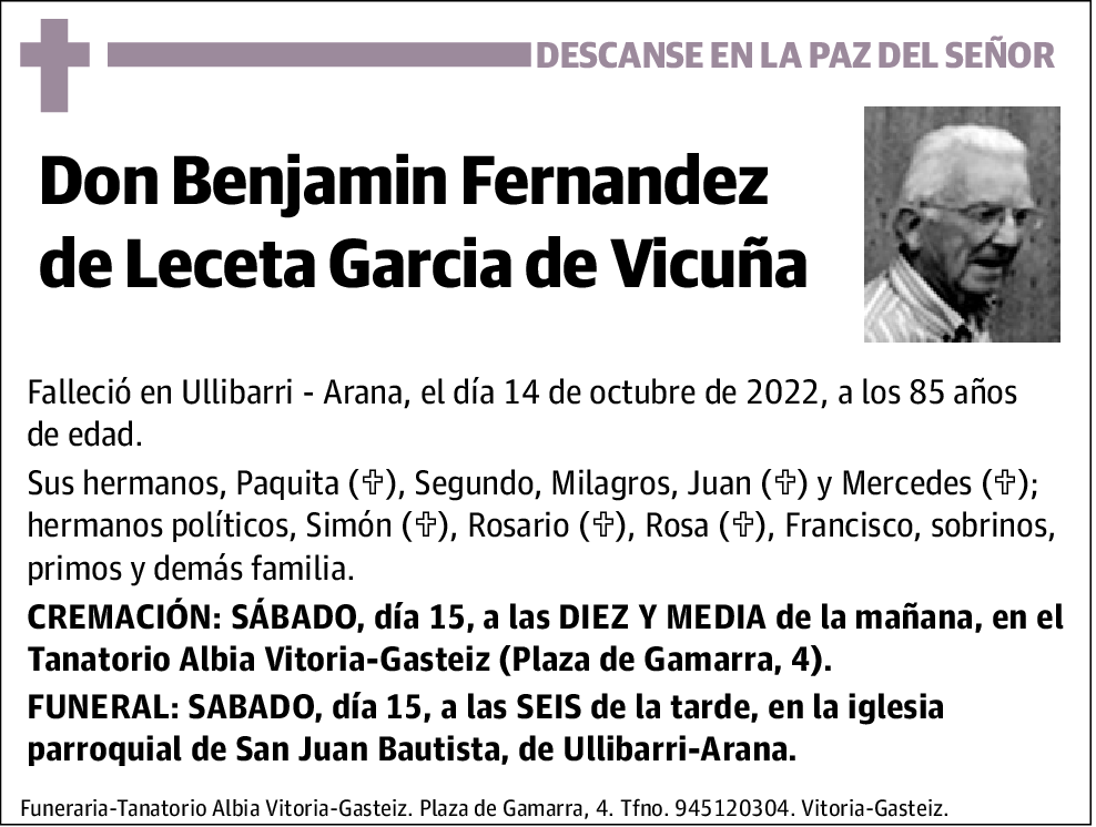 Benjamin Fernandez de Leceta García De Vicuña