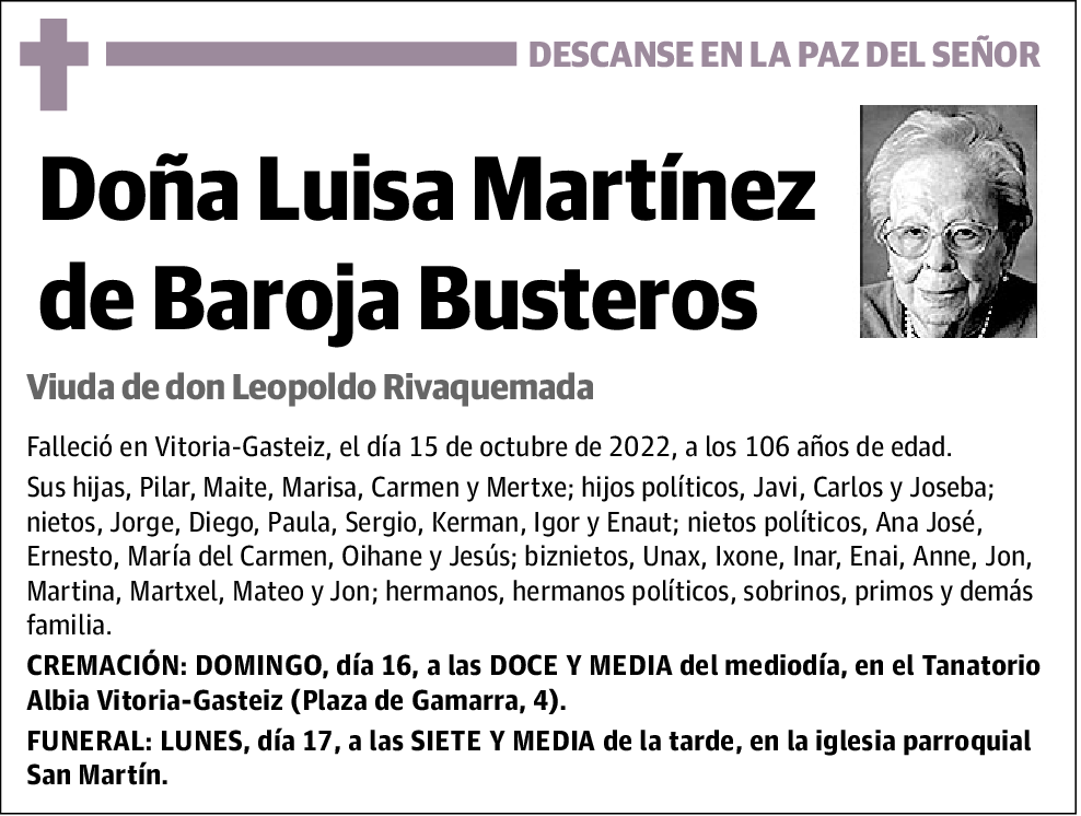 Luisa Martínez de Baroja Busteros
