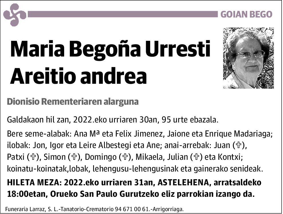 Maria Begoña Urresti Areitio