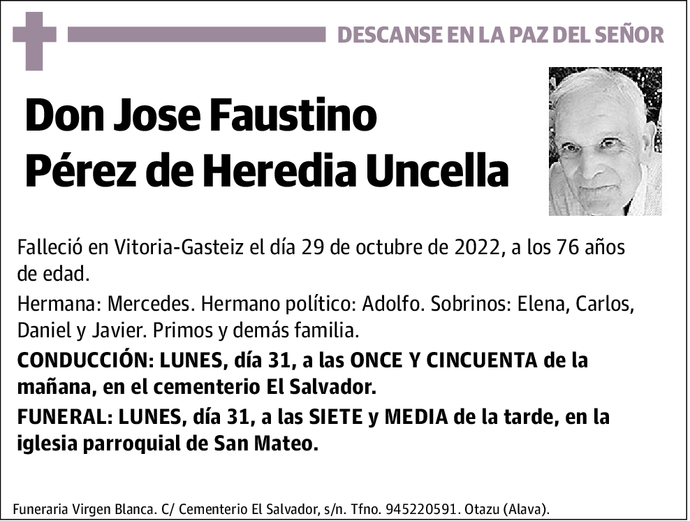 Jose Faustino Pérez de Heredia Uncella