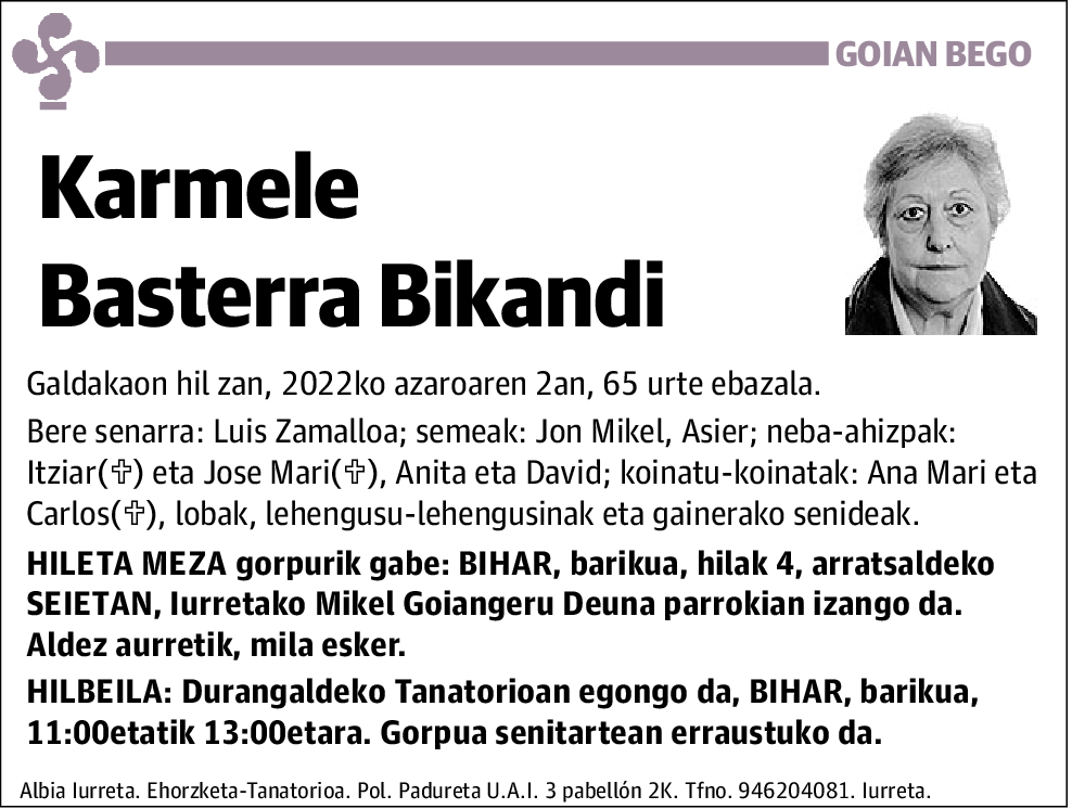 Karmele Basterra Bikandi