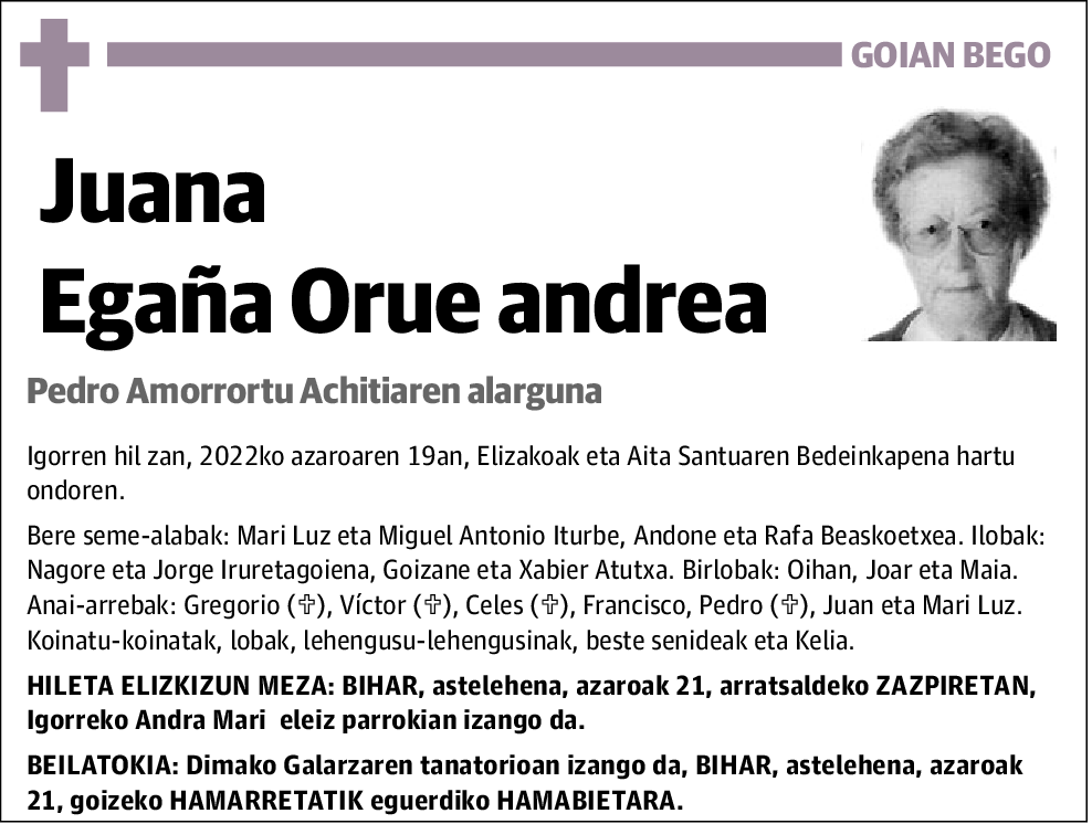 Juana Egaña Orue