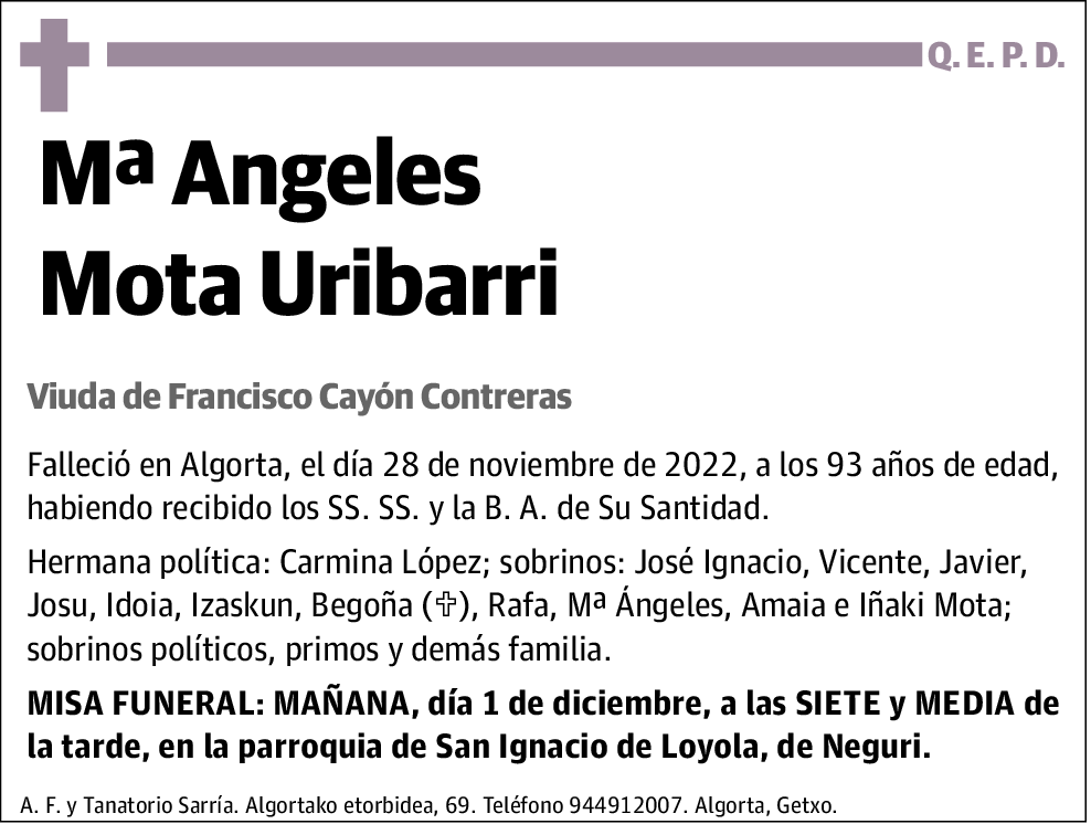 Mª Angeles Mota Uribarri