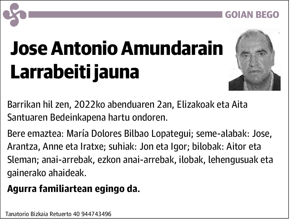 Jose Antonio Amundarain Larrabeiti