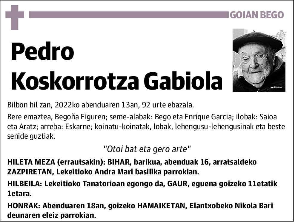 Pedro Koskorrotza Gabiola