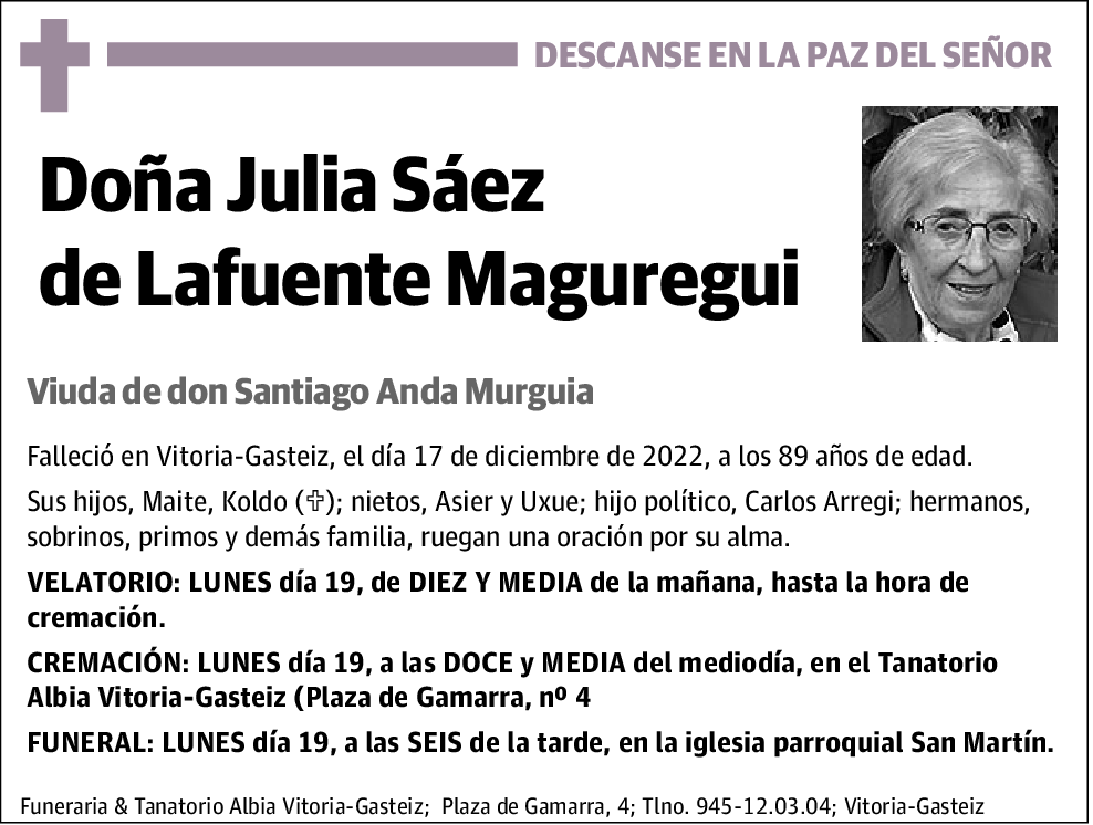 Julia Sáez De Lafuente Maguregui