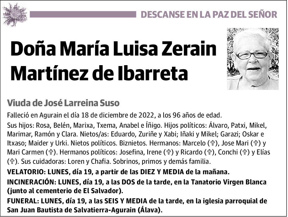 María Luisa Zerain Martinez de Ibarreta