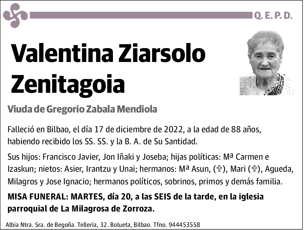 Valentina Ziarsolo Zenitagoia