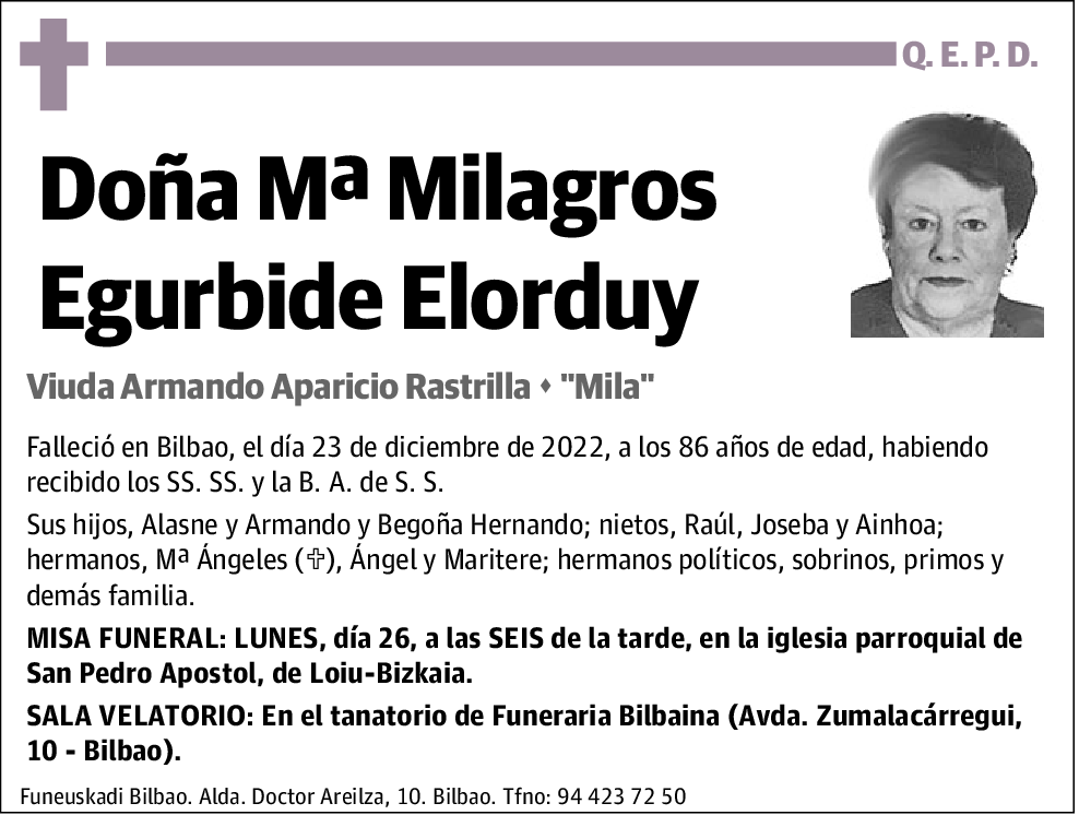 Mª Milagros Egurbide Elorduy