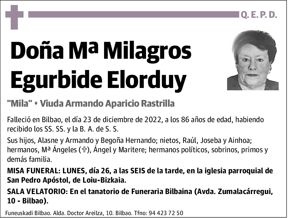 Mª Milagros Egurbide Elorduy