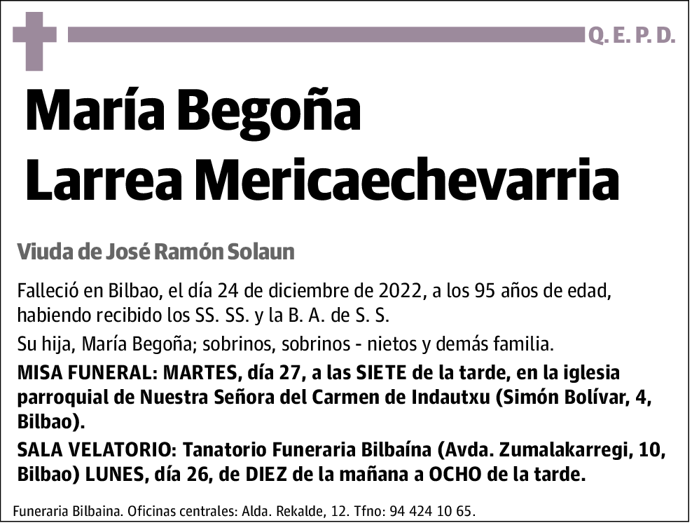 María Begoña Larrea Mericaechevarria