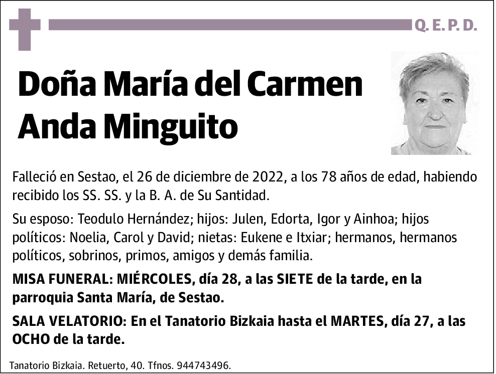 María Del Carmen Anda Minguito