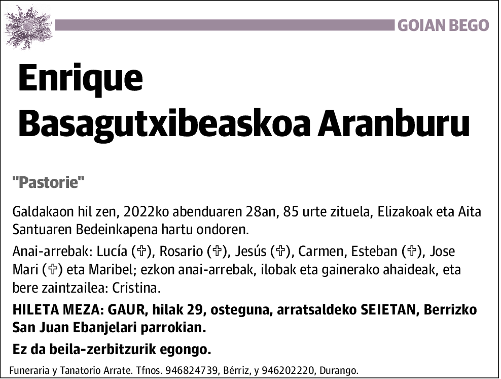 Enrique Basagutxibeaskoa Aranburu
