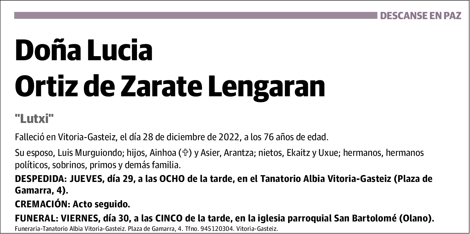 Lucia Ortiz de Zarate Lengaran