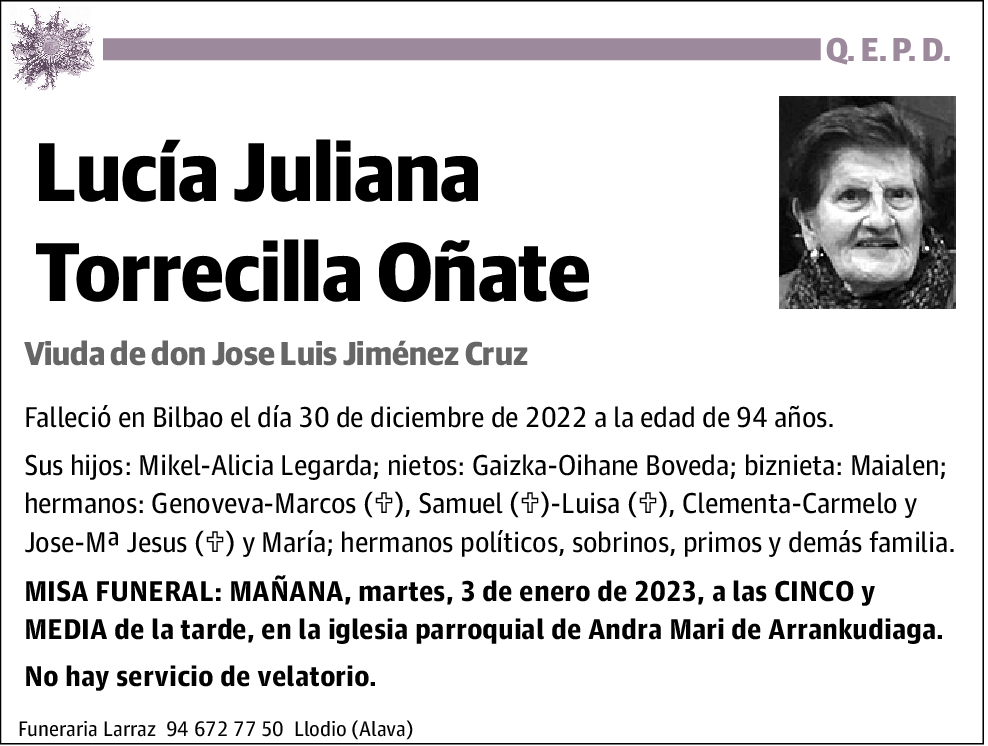 Lucía Juliana Torrecilla Oñate