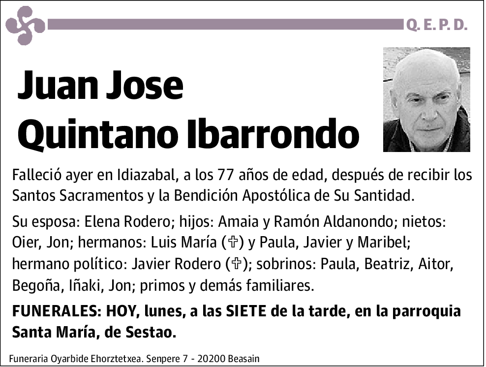 Juan Jose Quintano Ibarrondo