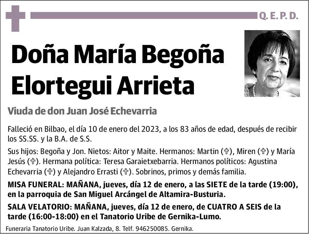 María Begoña Elortegui Arrieta