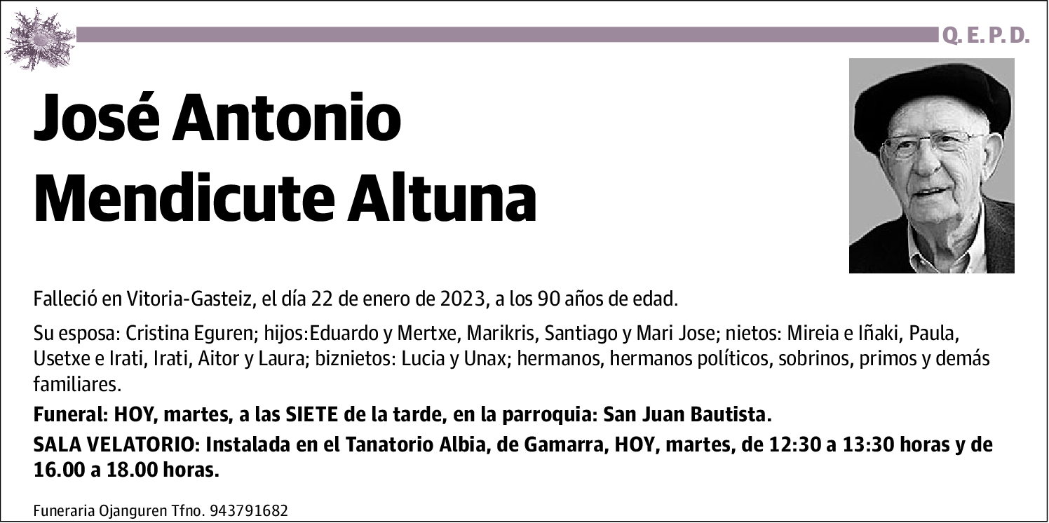 José Antonio Mendicute Altuna