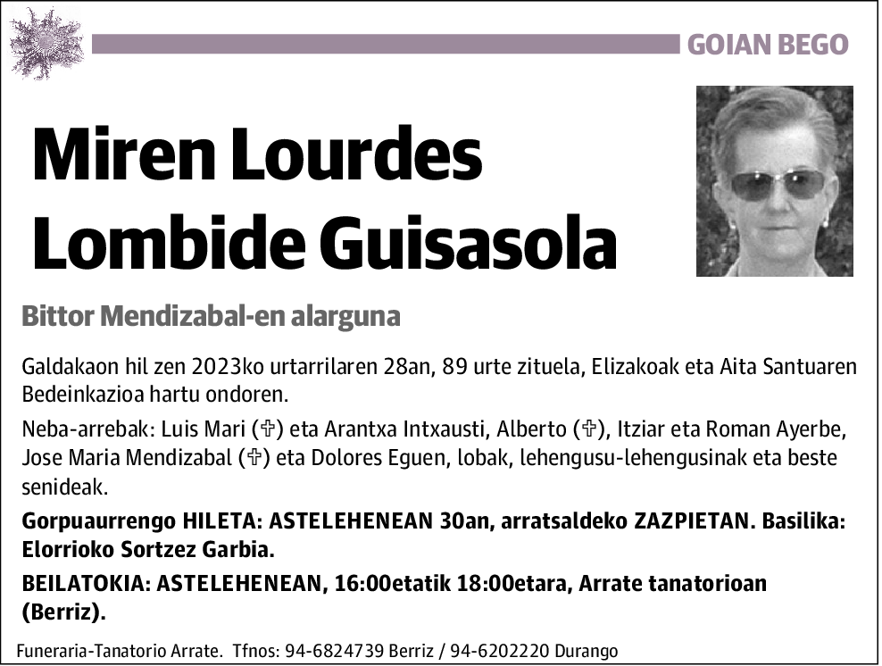 Miren Lourdes Lombide Guisasola