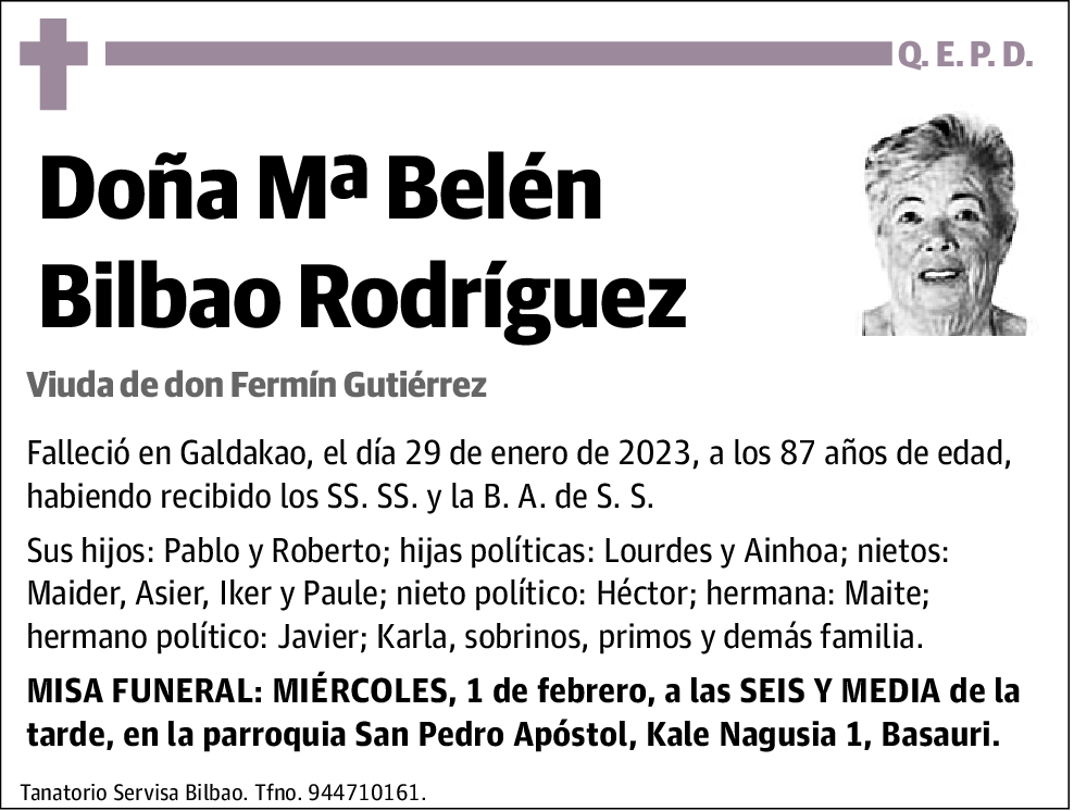 Mª Belén Bilbao Rodríguez