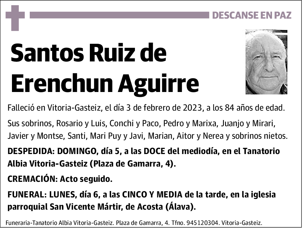 Santos Ruiz de Erenchun Aguirre