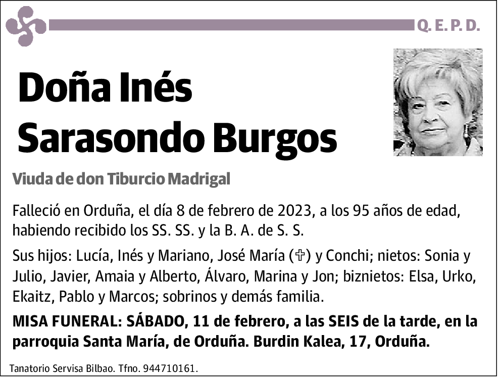 Inés Sarasondo Burgos