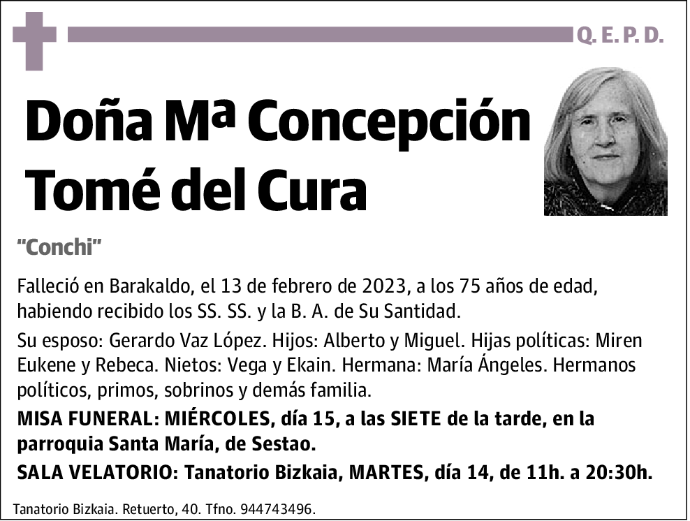 Mª Concepción Tomé del Cura