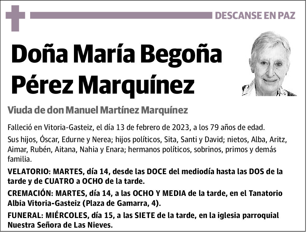 María Begoña Pérez Marquínez