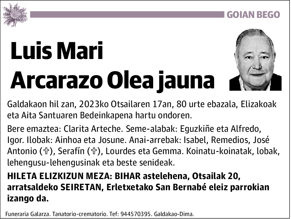 Luis Mari Arcarazo Olea