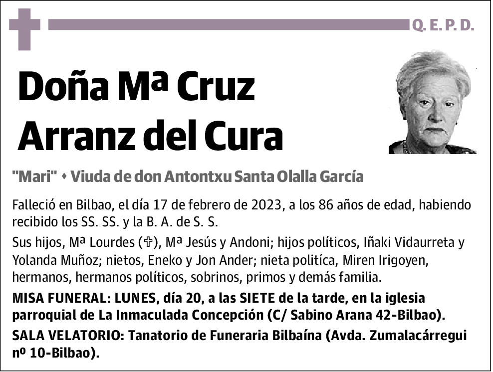 Mª Cruz Arranz Del Cura