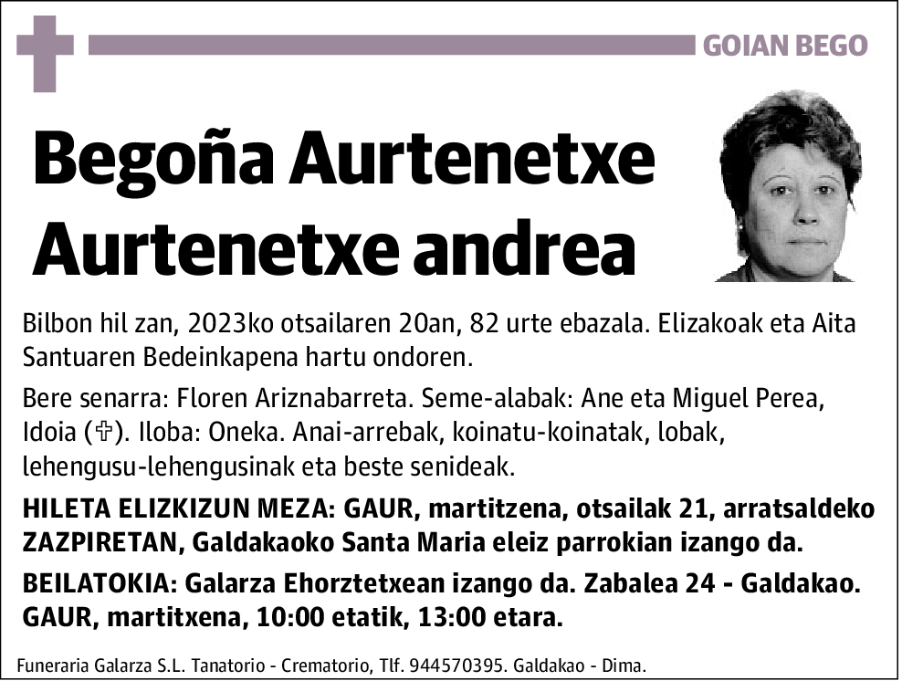 Begoña Aurtenetxe Aurtenetxe