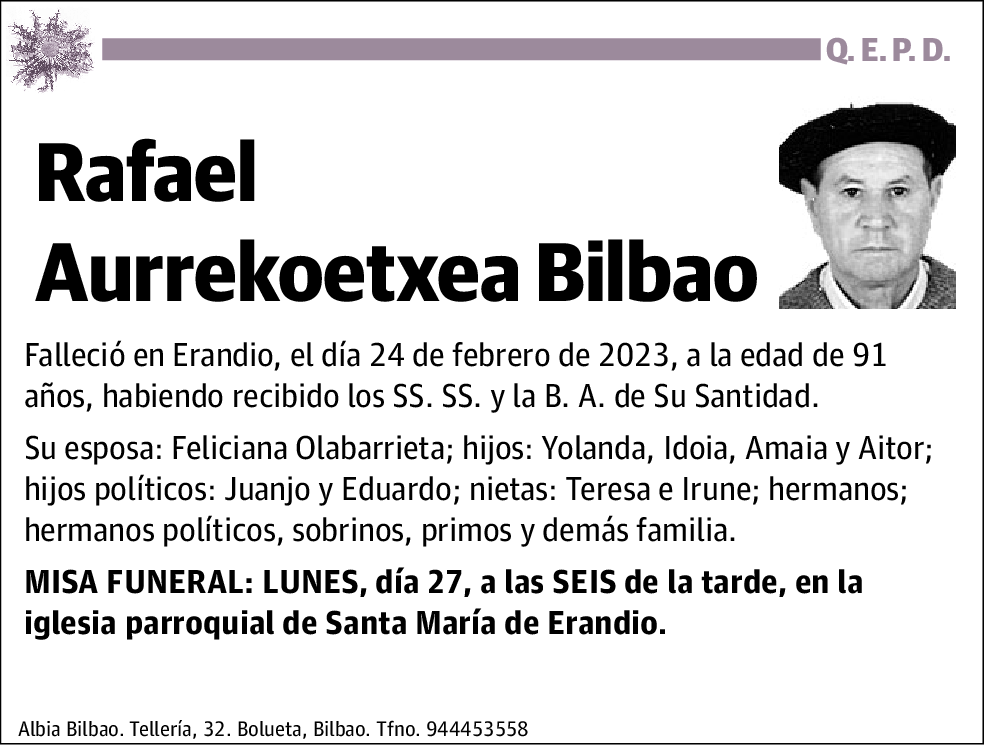 Rafael Aurrekoetxea Bilbao